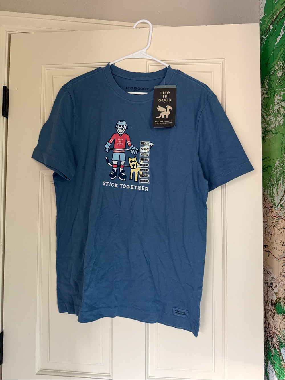 Life is Good Men's Blue 'Stick Together' Graphic Tee (M)
